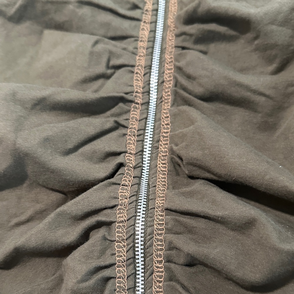 Rampage Olive Green Ruched Hoodie - Picture 9 of 12